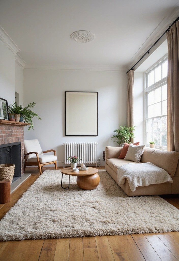 25 Cozy Living Room Ideas That'll Make You Never Want to Leave Home! - 14. Choose Space Defined Rugs