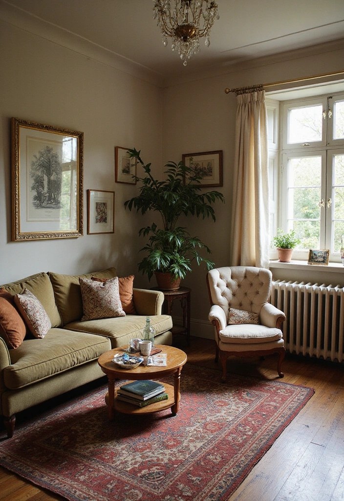 25 Cozy Living Room Ideas That'll Make You Never Want to Leave Home! - 19. Use Charming Vintage Pieces