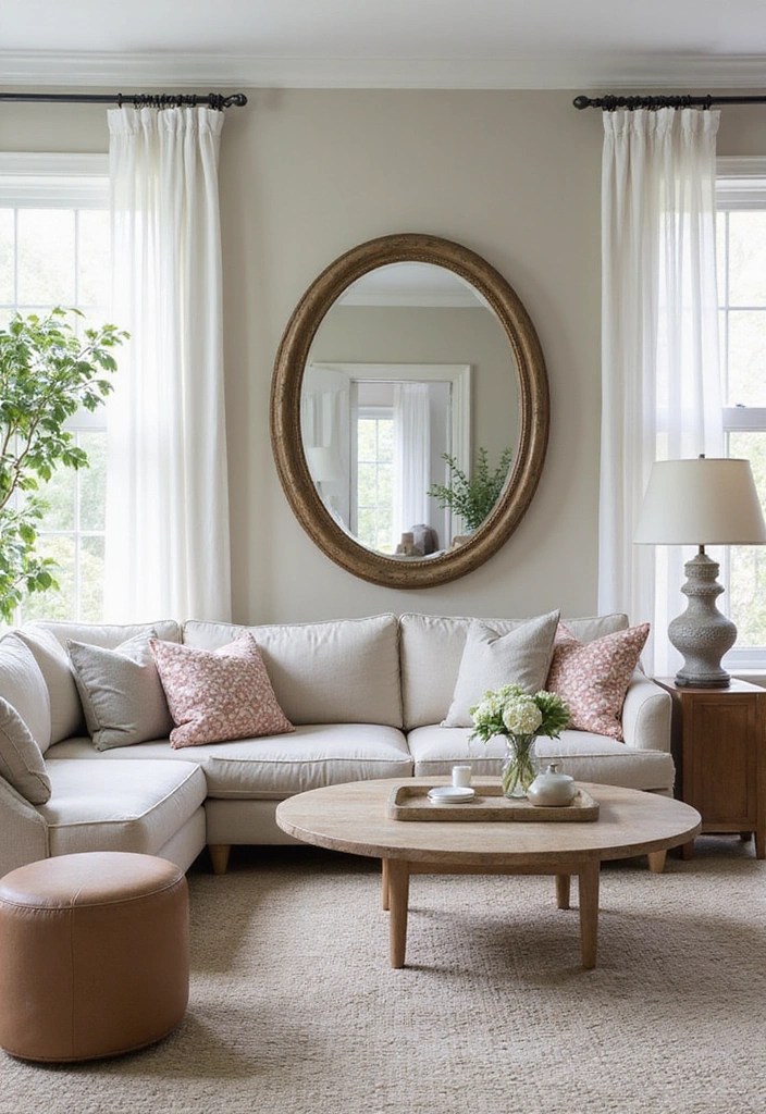 25 Cozy Living Room Ideas That'll Make You Never Want to Leave Home! - 9. Use Mirrors to Enhance Light